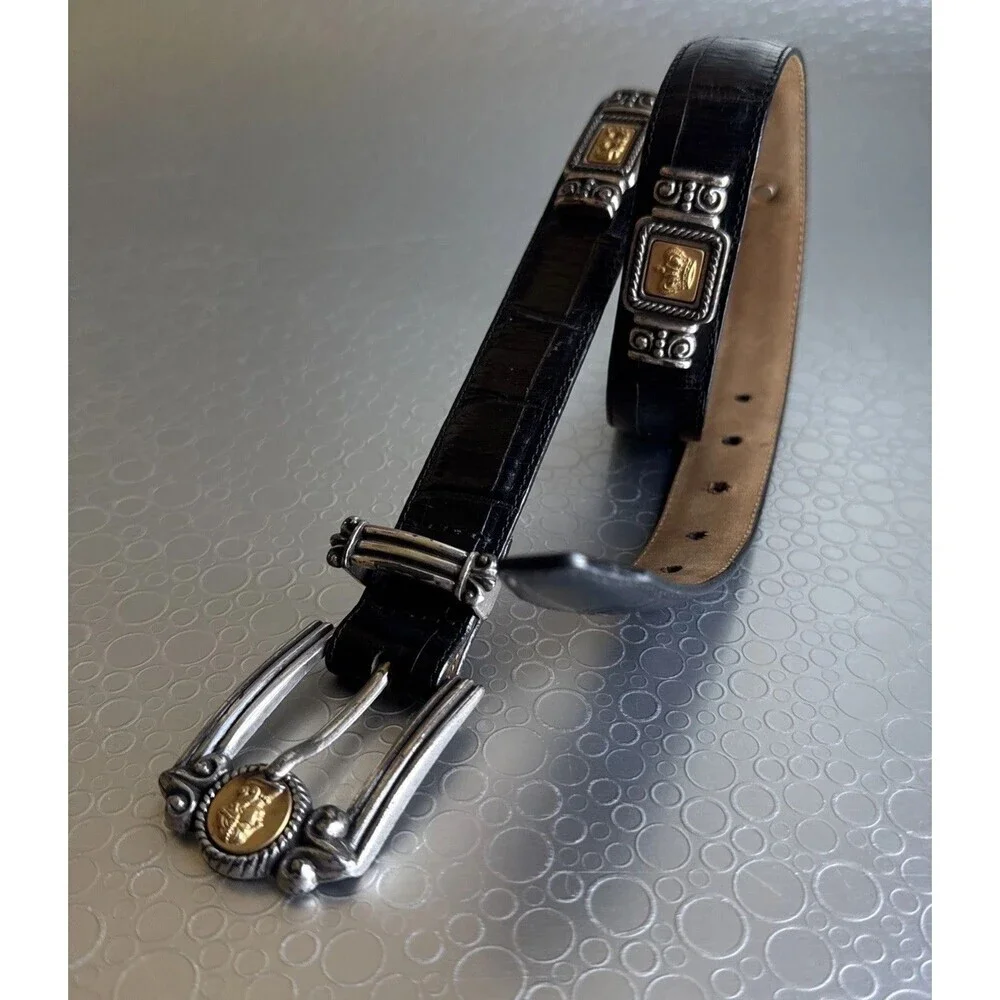 Vintage 1996 Brighton Museum Collection Belt 21003 Espresso Dark Brown Black S